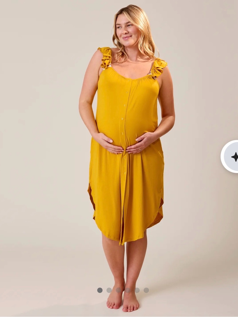 Ruffle Strap Labor & Delivery Gown